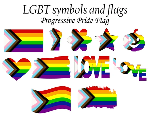 Neue Lgbtq Rights Pride Flagge Progressiver Stolz — Stockvektor