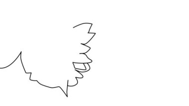 Benlik, çizim, animasyon sürekli tek çizgi Nemfa, nilüfer çiçeği