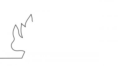 Benlik, çizim, animasyon aralıksız tek çizgi, canavar yaprağı.