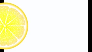 Sulu limon çemberleri döner, görünür ve kaybolur, suya düşer. Turuncu, kırmızı, sarı meyve