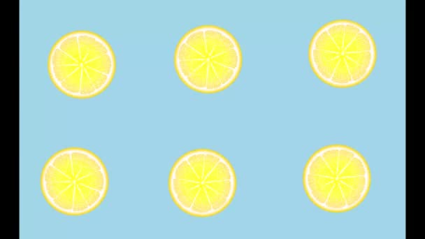 Juicy Lemon Circles Spin Appear Disappear Fall Water Orange Red — Vídeo de Stock