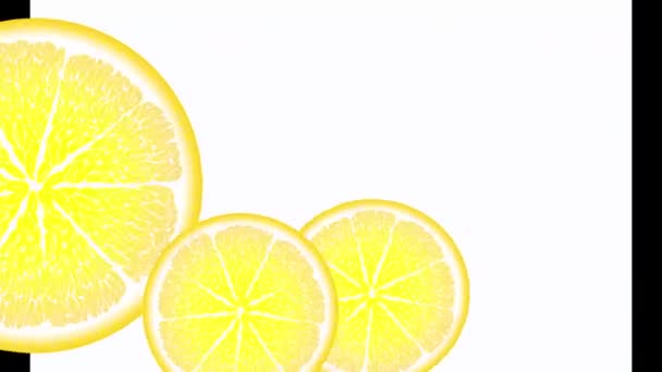Juicy Lemon Circles Spin Appear Disappear Fall Water Orange Red — Wideo stockowe