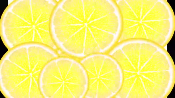 Juicy Lemon Circles Spin Appear Disappear Fall Water Orange Red — Stock video