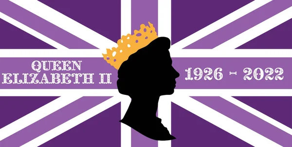 Queen Elizabeth Died 1926 2022 Tragic Event End Era London — Stok Vektör