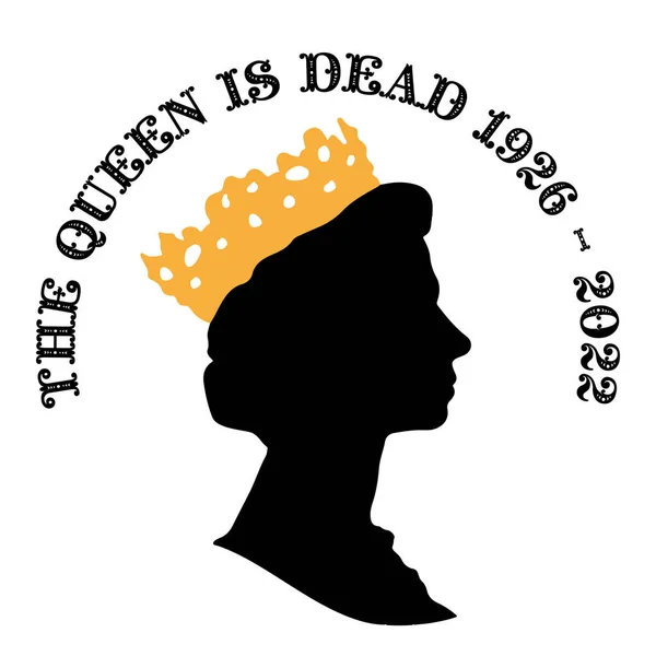 Queen Elizabeth Died 1926 2022 Tragic Event End Era London — Stok Vektör