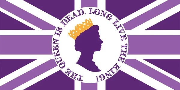 Queen Dead Long Live King Queen Elizabeth 1926 2022 — стоковый вектор