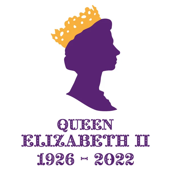 Queen Elizabeth Died 1926 2022 Tragic Event End Era London — Wektor stockowy