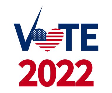 Vize seçimleri günü. 2022 ABD 'ye oy verin, pankart tasarımı. Seçim sandığı posteri. Siyasi seçim kampanyası