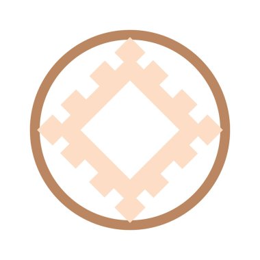 Mutluluk burgeri, İskandinav dokuma çelengi ile süslenmiş bir Slav sembolü. Bej rengi, mühür ve güneş tasarımı