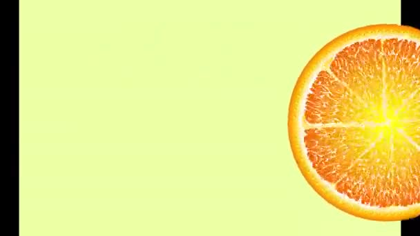 Juicy Fruit Circles Spin Appear Disappear Fall Water Orange Red — Stock Video