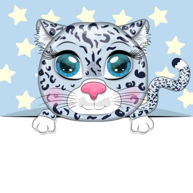 Tebrik kartı şirin çizgi film hayvanı, içinde mesaj yeri olan bir poster tutuyor..