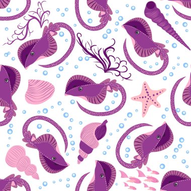 Stingray, Batomorphi deniz yaşamı, balıklar, hayvanlar parlak, pürüzsüz desenler. Deniz yolculuğu, hayvanlarla şnorkelle yüzme, tropik balıklar.