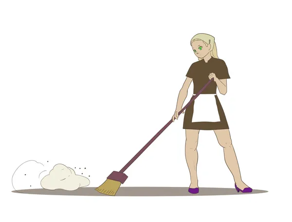Cleaner дівчина — стоковий вектор