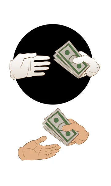 Giving money — Stock Vector