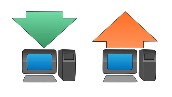 Hochladen von Downloads — Stockvektor