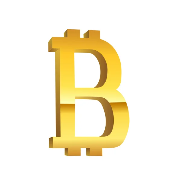 Bitcoin símbolo moeda dourada —  Vetores de Stock