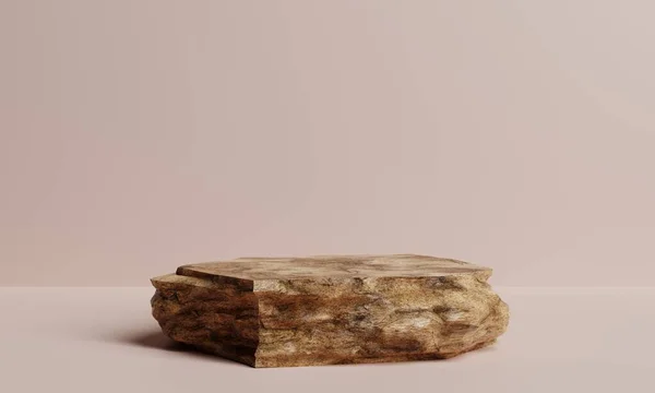 Minimal Brun Rock Podium Och Scen För Produkt Eller Kosmetika — Stockfoto