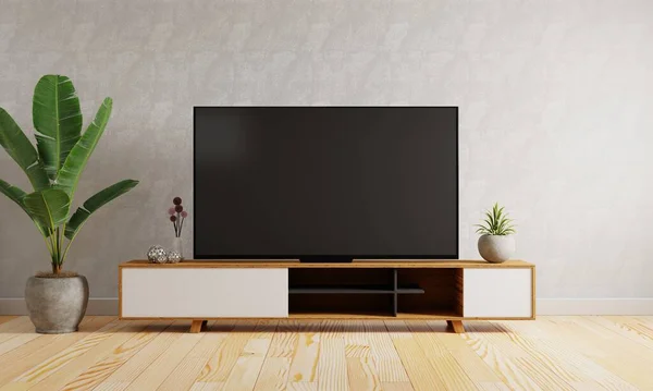 Televisión Armario Medio Del Moderno Fondo Sala Estar Concepto Interior — Foto de Stock