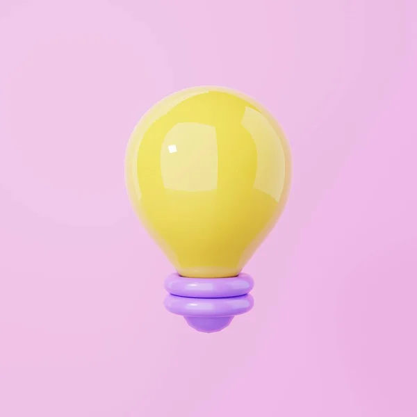 Minimalistisk Glödlampa Med Blinkning Rosa Bakgrund Föremål Och Kreativa Idé — Stockfoto
