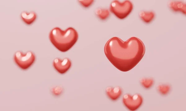 Veel Mini Rode Harten Met Kopieerruimte Achtergrond Abstract Valentijnsdag Concept — Stockfoto