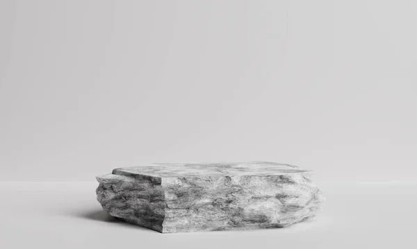 Minimal Podium Batu Hitam Dan Putih Dan Panggung Untuk Produk — Stok Foto