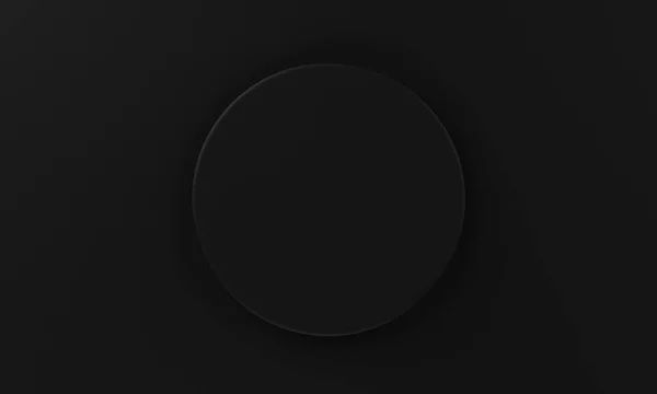 Top View Black Minimal Circular Product Podium Background Abstract Object — Fotografia de Stock