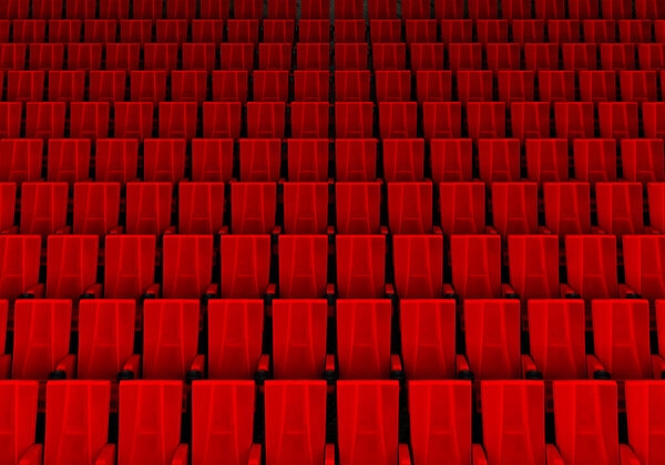 Rows Red Velvet Seats Watching Movies Cinema Copy Space Banner Royalty Free Stock Photos