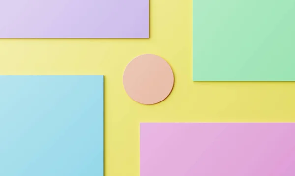 Abstract Geometric Pastel Color Background Wallpaper Minimalism Concept Illustration Rendering — Stock Photo, Image