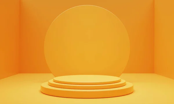 Абстрактна Геометрична Форма Жовтого Кольору Фону Презентації Подіуму Продукту Концепція — стокове фото