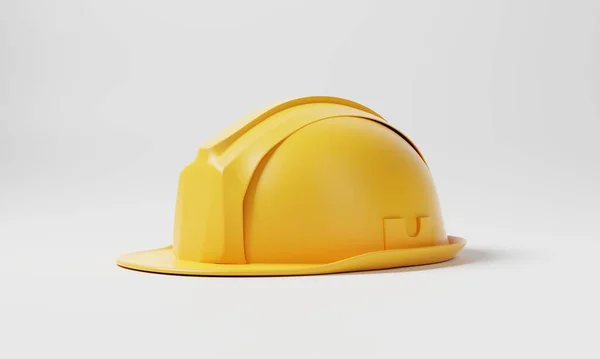Gelber Schutzhelm Auf Weißem Hintergrund Geschäfts Und Bauingenieurkonzept Darstellung — Stockfoto