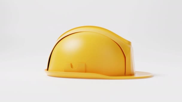 Seamless Looping Yellow Hardhat Construction Helmet Motion Rotating 360 Degrees — Vídeo de Stock