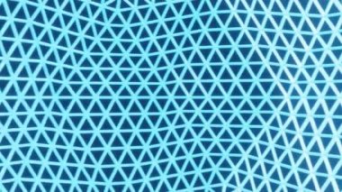Seamless looping abstract triangle pattern glowing light blue network background.