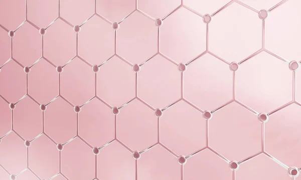 Pink Transparency Chemical Glass Hexagonal Structure Connection Network Background Science Stock Picture