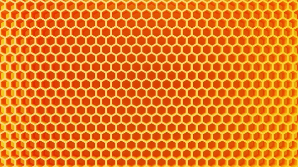 Latar Belakang Struktur Honeycomb Kuning Konsep Makanan Dan Alam Render — Stok Foto