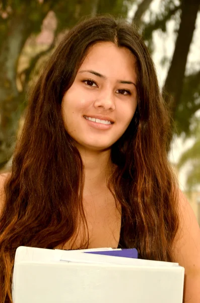 Tiener met boeken — Stockfoto