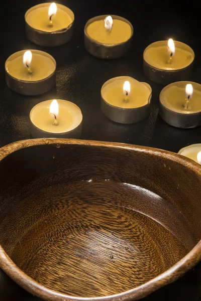 Candles Fire And Water — Stock Photo, Image