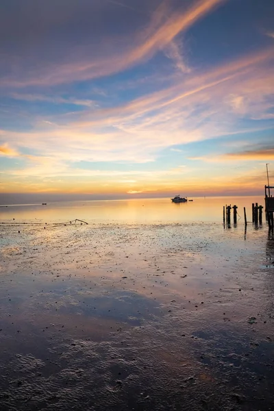 Magnífico Atardecer Golfo México Cedar Keys Florida —  Fotos de Stock