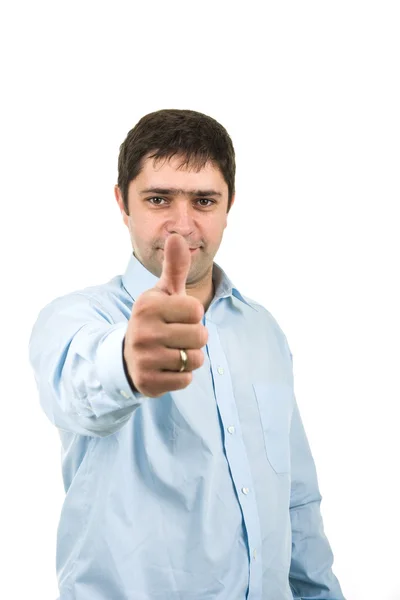 Young man with thumb up — Stock Photo, Image