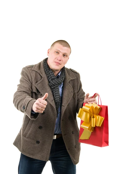 Young man with thumb up — Stock Photo, Image