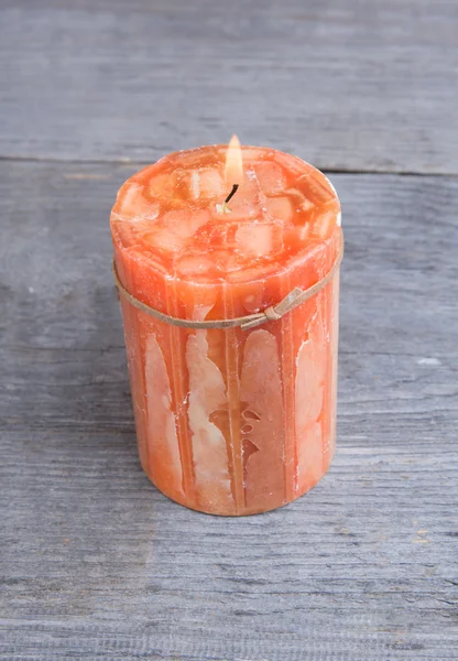 Burning handmade candle — Stock Photo, Image