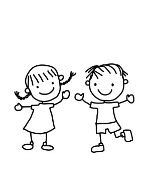 çizgi çocuk çizimi  