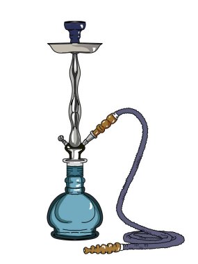 Nargile çizimi beyaz arkaplan