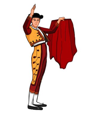 matador matador illüstrasyon beyaz arka plan