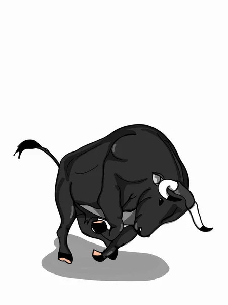 Иллюстрация Тореадора Бычья Карикатура — стоковое фото