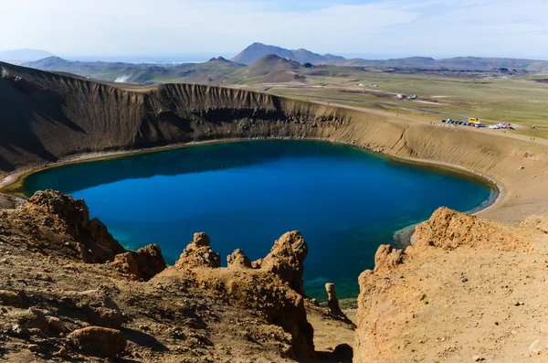 Cráter Viti en la zona volcánica de Krafla, Islandia — Foto de Stock