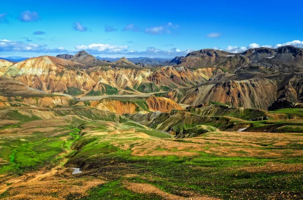 Landmannalaugar góry kolorowy krajobraz, Islandia — Zdjęcie stockowe