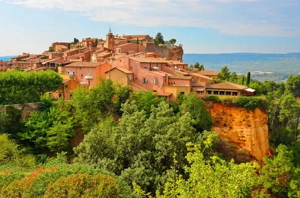 Roussillon village sunset view, Provence, França — Fotografia de Stock