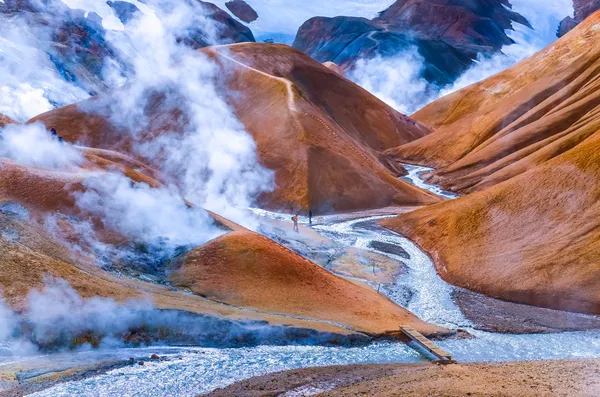 Campo de fumadores geothrmal con, Kerlingafjoll —  Fotos de Stock