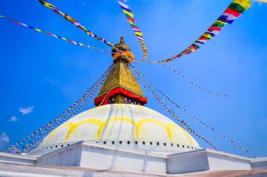 gün boyunca Bouddhanath stupa, Katmandu, nepal