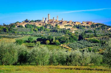 Scenic landscape view of San Gimignano, Italy clipart